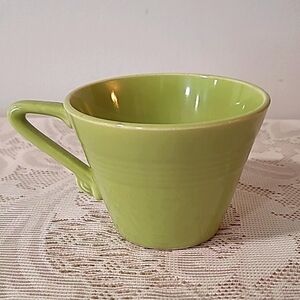 Vintage 1950s Green Fiesta Pottery Harlequin Teacup Cup